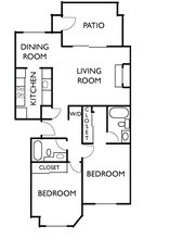 2 Beds • 2 Bath 1025 floor plan